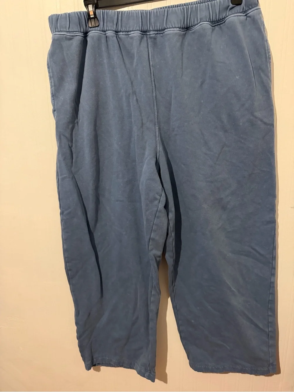 American Eagle Womens Barrel leg Casual Elastic-Waist Blue Pants XL